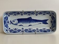 ROYAL DELFT Blue/White HERRING FISH Plate Dish Pottery Porcelain KONINKLIJKE for sale  Shipping to Canada