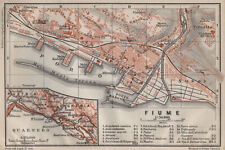 RIJEKA antigo plano de cidade grada. Ameixa Fiume Reka. Mapa da Croácia Karta 1905 comprar usado  Enviando para Brazil