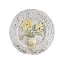 Placa de cerámica de flor de narciso plato redondo cerámica narciso decoración de jardín, usado segunda mano  Embacar hacia Argentina