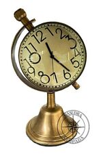 Reloj de latón liso con estilo retro reloj de mesa reloj de colección segunda mano  Embacar hacia Argentina