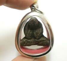 LP KRON PIDTA IN 1950s CLOSE EYES BUDDHA CRON TOK RAJA THAI AMULET LUCKY PENDANT for sale  Shipping to South Africa