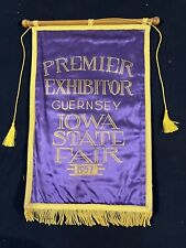 Banner vintage 1957 Iowa State Fair Premier expositor cetim seda Guernsey comprar usado  Enviando para Brazil