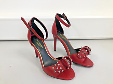 Juicy Couture Women's Red Shoes Leather Open Toe Heel Strap US 5 UK 3 T2650 S380 for sale  Shipping to South Africa