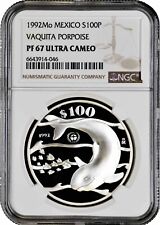 Moneda de plata México 100 pesos 1992, NGC PF67 UC, "Vaquita (Phocoena sinus)" segunda mano  Embacar hacia Argentina
