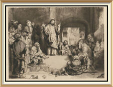 Impressão artística antiga original de Rembrandt PREGAÇÃO DE JESUS CRISTO c1904 comprar usado  Enviando para Brazil