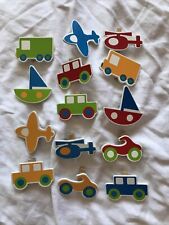 Hanging String mini pegs wooden transport theme wood car boat plane X 14 Nursery for sale  Shipping to Ireland