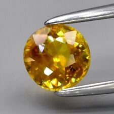 0.62ct 5mm VS Round Natural Greenish Yellow Sphene Gemstone, Adamantine Luster, used for sale  Shipping to South Africa