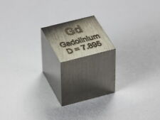 Gadolinium density cube ultra precision 10.0x10.0x10.0mm - 99.95% purity for sale  Shipping to South Africa