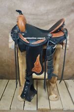 New Western leather saddle with cow Softy seat/ sizes 15"to 18" With Assoseries comprar usado  Enviando para Brazil