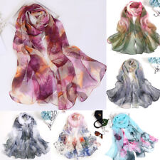 Women Ladies Floral Printied Scarves Long Silk Scarf Face Headscarf Shawl Gift myynnissä  Leverans till Finland