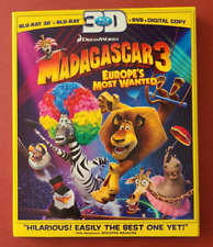 Madagascar 3: Europe's Most Wanted 3D (Blu-ray 3D/2D/DVD, 2012) com capa comprar usado  Enviando para Brazil