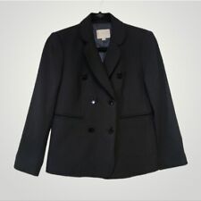 ANN Taylor Loft Blazer Womens Size 2 Black Lined Jacket Long Sleeves Two Pockets for sale  Shipping to South Africa