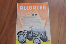 Catalogue brochure " Tracteur Allgaier AP 17 " 4 pages ( 2 feuilles recto/verso) d'occasion  Troarn