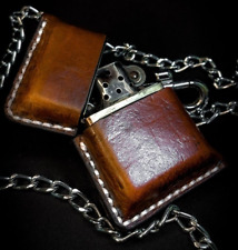 Leather zippo lighter for sale  Shipping to Ireland