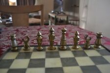 Used, PREOWNED DISCONTINUED RARE ITALFAMA MODERN SOLID BRASS & STEEL CHESS PIECES for sale  Merrick