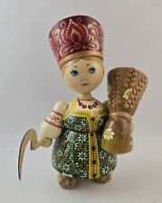 Boneca Matrioska Vintage Russa Arte Folclórica Madeira Pintada à Mão, usado comprar usado  Enviando para Brazil