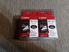 Used, Lot Of 2 Canon Bc-02 Ink Cartridge - Black - 2 Pack / Open Pack. Sealed Boxes for sale  Shipping to South Africa