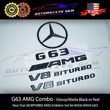 Conjunto combo emblema estrela traseira G63 AMG V8 BITURBO emblema preto para Mercedes W463 W464 comprar usado  Enviando para Brazil