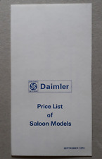 Daimler price list for sale  BOURNE