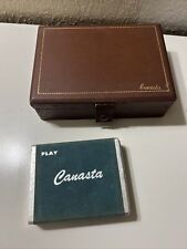 Tarjetas de juego Canasta vintage de 2 barajas, caja de fieltro verde con almacenamiento segunda mano  Embacar hacia Argentina