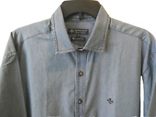 Usado, Camisa masculina manga longa logotipo Fleur-de-Lis azul índigo Dudalina tamanho 5 envio rápido em excelente estado usado comprar usado  Enviando para Brazil