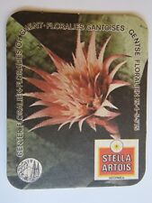 Bar Coaster ~ STELLA ARTOIS Bier ~ Leuven, BELGIUM ~ ~ 1980 Gent Aechmea Flower for sale  Shipping to South Africa