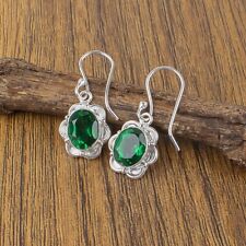 Brincos de pedra preciosa esmeralda natural verde 925 prata esterlina joias indianas comprar usado  Enviando para Brazil