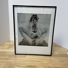 Framed Black & White Wall Art Woman in Bathing Suit in Strange Sitting Pose for sale  Shipping to South Africa
