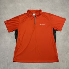 Columbia Polo Shirt Mens Large Orange Black Freezer Coil Quarter Zip Hiking Camp for sale  Shipping to South Africa