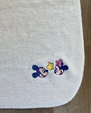 Manta de cuna blanca polar vintage Disney Mickey Minnie bebé estrella bordada segunda mano  Embacar hacia Argentina