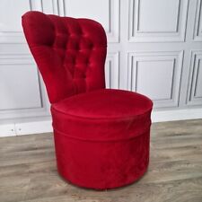 Retro Vintage Rojo Botones Traseros Tocador Mesa Dormitorio Cóctel Silla segunda mano  Embacar hacia Mexico