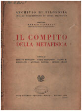 Compito della metafisica. usato  Italia