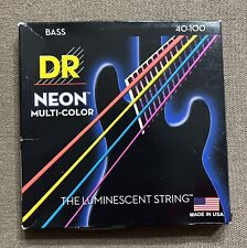 Used, DR Strings Hi-Def NEON Multi-Color Coated Medium 5-String Bass Strings 40-100  for sale  Shipping to South Africa