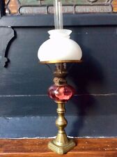 antique brass oil lamp for sale  RYDE