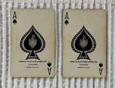 2 Vintage Playing Cards ~ Tabby Cats & Dachshund Dogs ~ Both Arrco Ace of Spades for sale  Shipping to South Africa