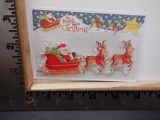 TRIMCRAFT SANTA SLEIGH REINDEER CHRISTMAS CLEAR STAMP EUC A31017, used for sale  Shipping to South Africa