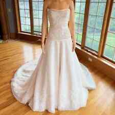 Morilee Ivory Organza Strapless Bead Embroidery Wedding Gown Bridal Dress Size 4 for sale  Shipping to South Africa