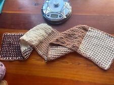 Hermosa bufanda de ganchillo hecha a mano, marrón neutro suave acogedora segunda mano  Embacar hacia Argentina