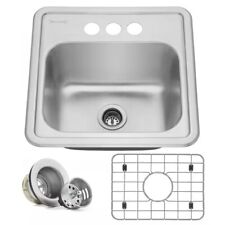 Miligore Stainless Steel 15 in. Single Bowl Drop-In Bar Sink SS-TR71-12A1515 for sale  Shipping to South Africa