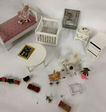 Dolls Furniture White Children’s Bedroom Nursery Furniture 1:12 Toys And Dolls, used for sale  Shipping to South Africa