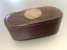 VINTAGE TREEN WOODEN SNUFF BOX WITH INLAID MOTIF ON LID , used for sale  KINGSWINFORD