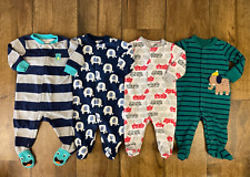 Lote de ropa pijama Carters bebé niño lana durmientes 6 meses paquete elefante monstruo segunda mano  Embacar hacia Argentina