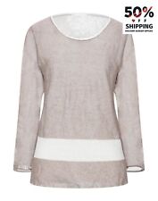 RRP€364 FABIANA FILIPPI Jumper IT44 US8 M Linen Blend Thin Knit Made in Italy for sale  Shipping to South Africa