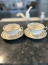 Usado, 2 tazas y platillos de té antiguos raros Ovington Bros. - pintados a mano en oro segunda mano  Embacar hacia Argentina