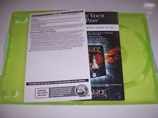 Auténtico Estuche y Manual - ALICE MADNESS DEVOLUCIONES - Microsoft Xbox 360 segunda mano  Embacar hacia Mexico