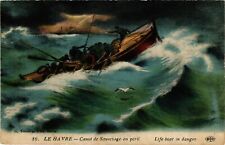 Cpa lifeboat peril d'occasion  Expédié en Belgium