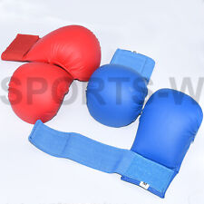 WKF Tournament Style Karate Mitt Gloves Without Thumb Kumite Fist Protection , used for sale  Shipping to South Africa