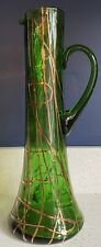 Art Nouveau Pallme-Konig Green Glass Claret Jug Jugendstil Marie Kirschner, used for sale  Shipping to South Africa