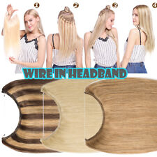 Hidden Secret Wire in Weft One Piece THICK Human Hair Extensions Headband BLONDE for sale  Shipping to South Africa