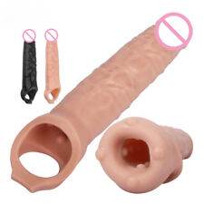 Preservativos extensores penianos anel de aumento capa peniana reutilizável brinquedos sexuais comprar usado  Enviando para Brazil